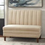 Lifestorey Kerrington Channel Back Upholstered Breakfast Nook Bench Cream