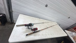Pair Of Rods And Reels Vintage Unipen 63R And Eagle Claw 7070
