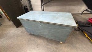 Wood Storage Box On Wheels With Cover
