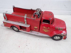Vintage Tonka Fire Truck No. 5 Red Pressed Steel Pumper