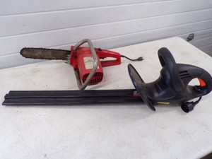 Electric Chain Saw with Hedge Trimmers