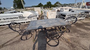 Metal outdoor table and four chairs