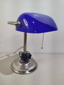Cobalt Blue Bankers Desk Lamp