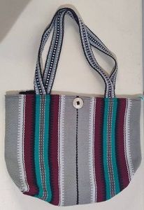 Woven Zip Top Shoulder Bag