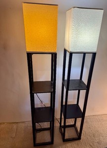 Two Floor Lamps with Shelves