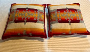 Two Southwestern Style Wool Pillows