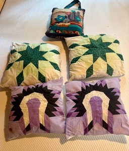 Handmade Star Quilted Pillows and Magic Pillow Quilt