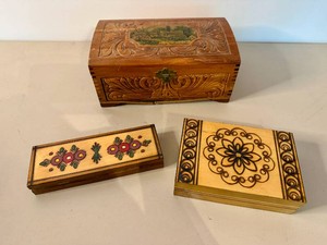 Unique Wood Carved Storage Boxes