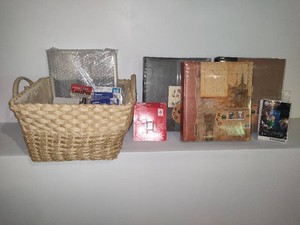 Basket of Photo Albums & Asst Photo Supplies