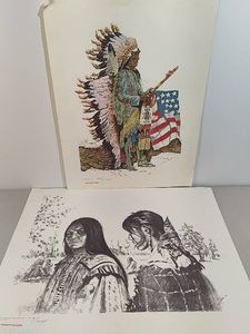 Native American Prints Signed TE Mails