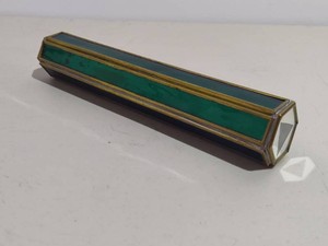 Vintage Stained Art Glass and Brass Kaleidoscope
