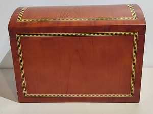 Large Round Top Wood Storage Box