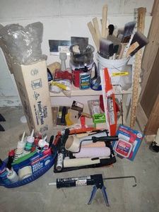 Huge lot of painting supplies.