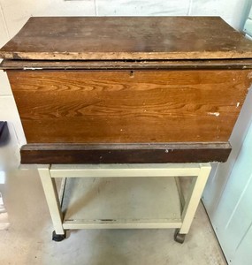 Mystery Wooden Tool Box of Hardware