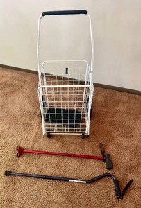 Shopping BasketUtility Cart w Wheels and Two Canes