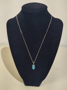 Sterling Necklace wTurquoise Pendant