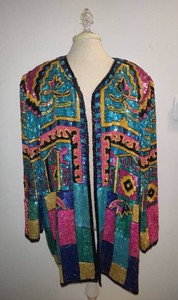 Judith Ann Plus Beautiful Beaded Sequin Ladies Jacket (Size 2X)