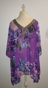 Joan Boyce Beaded Leopard Print Shawl (One Size)