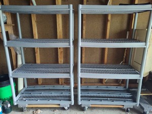 Two Plastic Storage Shelves