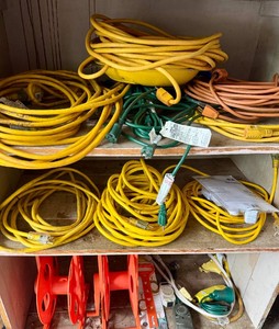Large Lot of Outdoor Extension Cords and Accessories