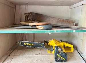 McCulloch 16 Electric Chain Saw and Assorted Hand Saws