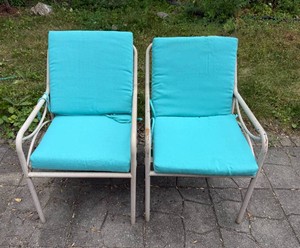 Two Patio Chairs with Cushions