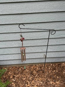Stained Glass Hummingbird Wind Chime on Stake