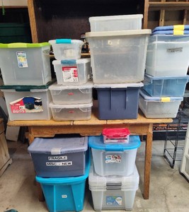 Large Lot of Storage Bins wLids