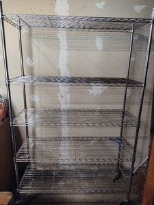Large Metal Storage Rack on Wheels