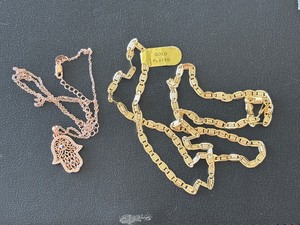 .925 Rose Gold Tone Sterling Silver Necklace and Gold Plated Necklace