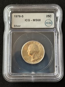 1976-S Bicentennial Silver Quarter ICG MS68