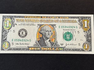 2003 A Green Seal Iridescent $1 Dollar Federal Reserve Note Uncirculated