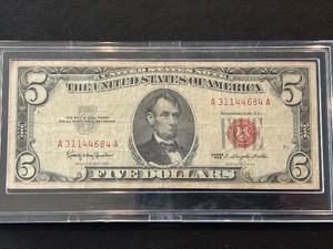 1963 Red Seal $5 Dollar Note