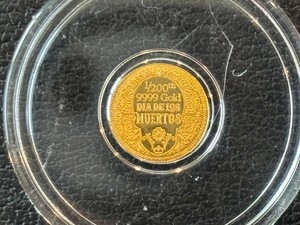 1200th Ounce .999 Fine Gold Round Dia De Los Muertos