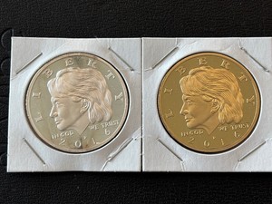 2016-P Hillary Clinton Gold and Silver Plated Coins