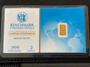2 Grains .999 Fine Gold Bar