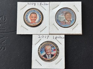President Colored Dollars and Half Dollar