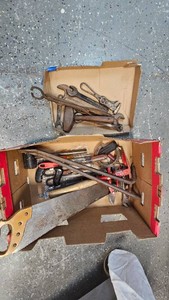 Lot of Assorted Tools including Saws, Mallet, Hammer, Wrenches