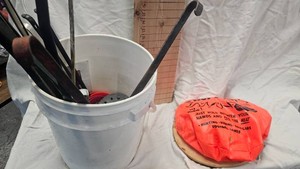 Lot of Ice Fishing Scoops and Thermo Seat