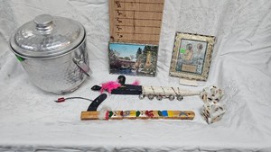 Native American Themed Folk Art and Ice Bucket