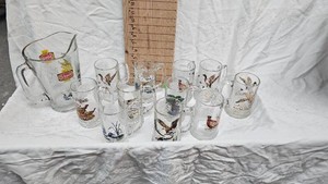 Schmidt Beer Pitcher and 11 mugs