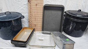 Cake Pans and Enamelware Pots
