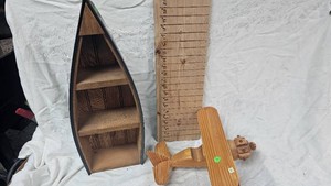 Small Boat Shelf and Wooden Model Airplane
