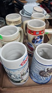 Lot of Beer Steins-Coors, Miller, Strohs, Anheiser Busch