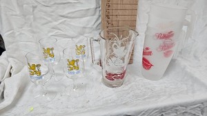 Schmidt Beer Pitcher and Schmidt Glasses