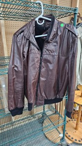 Vintage Brown Leather Coat-Sz46