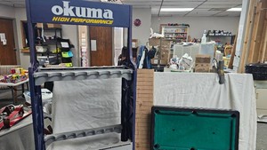 Okuma Rod Holder and Tabletop Pool Game with Orignal Box
