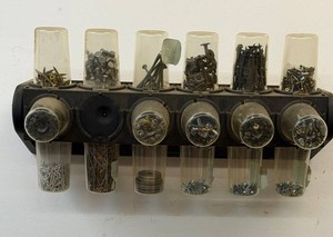 Wall-Mounted Parts Organizer Cabinet With Assorted Fasteners