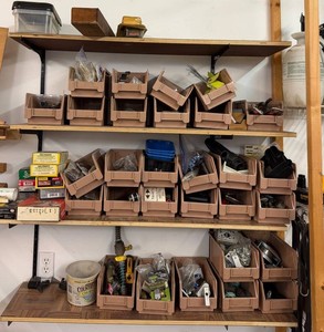 Assorted Hardware Fasteners & Storage Bins Mixed Lot