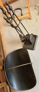 Fireplace Tool Set With Decorative Log Holder